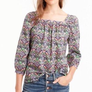J. Crew Liberty Strawberry Thief Floral‎ Penny Top - 00